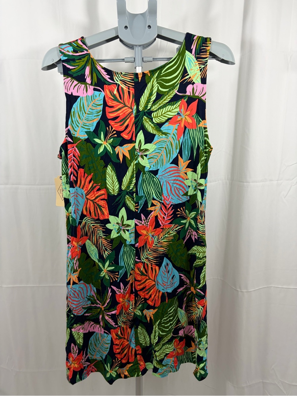 NWT St. John’s Bay Women’s Size XL Tropical Floral V-Neck Tank Dress - Picture 5 of 6